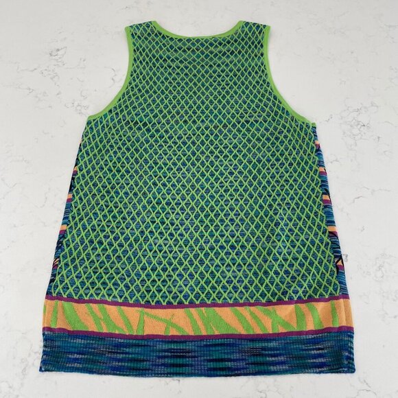 Desigual Knit Slvless Cotton Viscose Abstract Print Tank Top Multi Color M/L - Picture 7 of 11